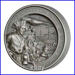 2023 Boston Tea Party 250th Anniversary 2oz Silver UHR Antique Finish Coin 2023 Boston Tea Party 250th Anniversary 2oz Silver UHR Antique Finish Coin