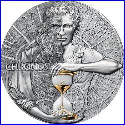 2023 Cameroon Dual Essence Chronos 2oz Silver Antiqued Coin with Mintage of 500