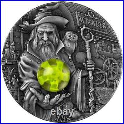 2023 Cameroon Wizard 2 oz Silver Coin Antiqued with Fluorescent Insert Mint 888