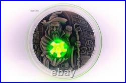 2023 Cameroon Wizard 2 oz Silver Coin Antiqued with Fluorescent Insert mtg 8888