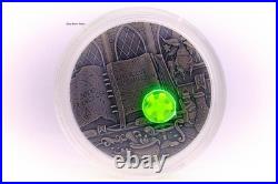 2023 Cameroon Wizard 2 oz Silver Coin Antiqued with Fluorescent Insert mtg 8888