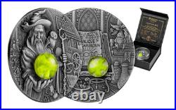 2023 Cameroon Wizard 2 oz Silver Coin Antiqued with Fluorescent Insert mtg 8888