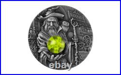 2023 Cameroon Wizard 2 oz Silver Coin Antiqued with Fluorescent Insert mtg 8888
