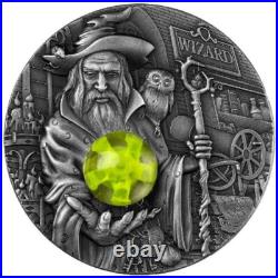 2023 Cameroon Wizard 2oz Silver High Relief Antiqued Coin with3D Insert 2023 Cameroon Wizard 2oz Silver High Relief Antiqued Coin with3D Insert