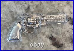 2023 Chad 2 oz Antiqued Silver Revolver (Only 5000 Mintage)