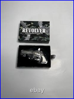2023 Chad 2 oz Silver Revolver Gun Shaped Antiqued High Relief Coin. 999 (withBox) 2023 Chad 2 oz Silver Revolver Gun Shaped Antiqued High Relief Coin. 999 (withBox)