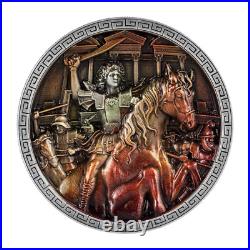 2023 Chad Alexander the Great Antiqued 5 oz 999 Silver Coin Mintage 199