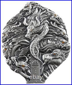 2023 Chad Nine Sons of the Dragon King 2oz Silver UHR Antique Finish