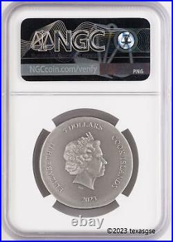 2023 Cook Islands $5 Arethusa Antiqued 1oz Silver Coin NGC MS70