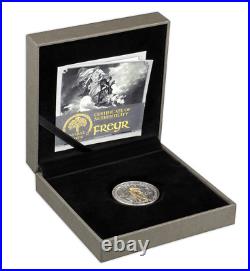 2023 Cook Islands Norse Gods Freyr 2oz Silver Antiqued Coin with mintage of 500