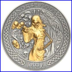 2023 Cook Islands Norse Gods Hel 2oz Silver Antiqued Coin