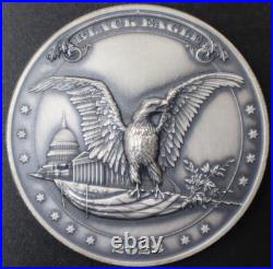 2023 Fiji $2 Black Eagle 2-oz Silver-Antique Finish-ULTRA HIGH RELIEF-999Mintage