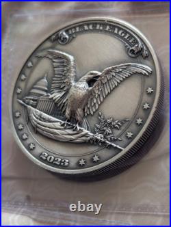2023 Fiji $2 Black Eagle 2-oz Silver Antique Finish ULTRA HIGH RELIEF 999Mintage