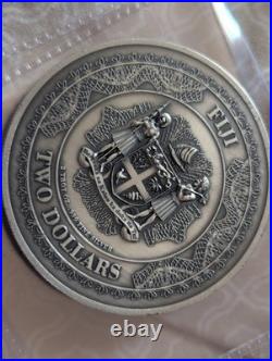 2023 Fiji $2 Black Eagle 2-oz Silver Antique Finish ULTRA HIGH RELIEF 999Mintage