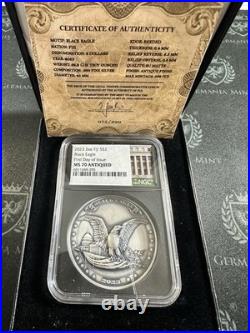2023 Fiji 2 oz Silver Black Eagle FDOI NGC MS70 Antiqued Mintage of only 999 2023 Fiji 2 oz Silver Black Eagle FDOI NGC MS70 Antiqued Mintage of only 999