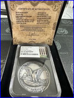 2023 Fiji 2 oz Silver Black Eagle FDOI NGC MS70 Antiqued Mintage of only 999 2023 Fiji 2 oz Silver Black Eagle FDOI NGC MS70 Antiqued Mintage of only 999