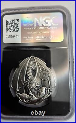 2023 Fiji Egyptian Dragon 1 oz. 999 Silver Antiqued Coin NGC MS70 With COA Perfect 2023 Fiji Egyptian Dragon 1 oz. 999 Silver Antiqued Coin NGC MS70 With COA Perfect