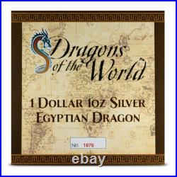 2023 Fiji Egyptian Dragon 1 oz. 999 Silver Antiqued Coin NGC MS70 With COA Perfect 2023 Fiji Egyptian Dragon 1 oz. 999 Silver Antiqued Coin NGC MS70 With COA Perfect