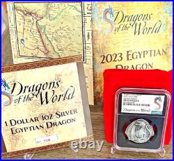 2023 Fiji Egyptian Dragon Shaped 1 oz. 999 Silver Antiqued Coin Graded NGC MS70 2023 Fiji Egyptian Dragon Shaped 1 oz. 999 Silver Antiqued Coin Graded NGC MS70