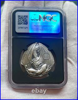 2023 Fiji Egyptian Dragon Shaped 1 oz. 999 Silver Antiqued Coin Graded NGC MS70 2023 Fiji Egyptian Dragon Shaped 1 oz. 999 Silver Antiqued Coin Graded NGC MS70