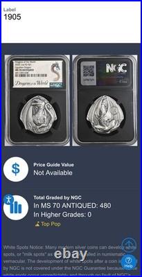 2023 Fiji Egyptian Dragon Shaped 1 oz. 999 Silver Antiqued Coin Graded NGC MS70 2023 Fiji Egyptian Dragon Shaped 1 oz. 999 Silver Antiqued Coin Graded NGC MS70