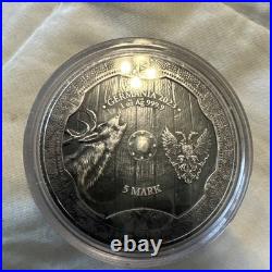2023 Germania Valkyries Ostara 1 oz Silver Coin. 999 in Capsule-25k antiqued