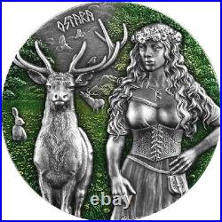 2023 Germania Valkyries Ostara Coin High Relief Colorized & Antiqued 2 oz Silver