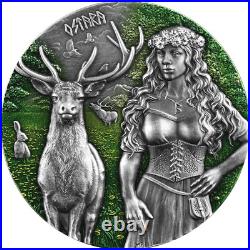 2023 Germania Valkyries Ostara Coin High Relief Colorized & Antiqued 2 oz Silver