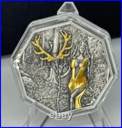 2023 Germania Witchcraft Seeress Ritual 1 oz silver coin antiqued Finish BOX COA
