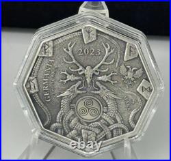 2023 Germania Witchcraft Seeress Ritual 1 oz silver coin antiqued Finish BOX COA