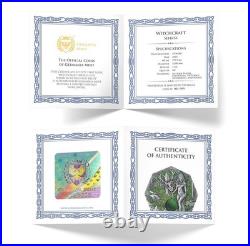 2023 Germania Witchcraft Seeress UV effect UHR Antique Silver Round withAventurine