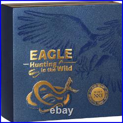 2023 Ghana Hunting in the Wild Eagle 50g Silver Antiqued Coin with Mintage 500