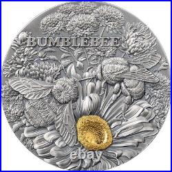 2023 Ghana Nature Architects Bumblebee 2oz Silver Antique Coin With Mintage 500