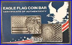 2023 Ghana Silver Eagle High Relief Antiqued 2 oz. 999 silver bar American Flag