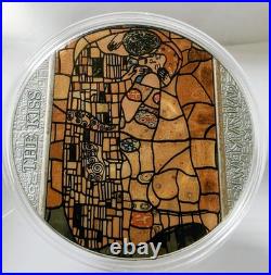 2023 Ghana The Kiss Stained Glass Art 2 oz Antique finish Silver Coin 500 Mint