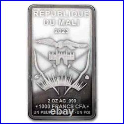 2023 Mali 2 oz Silver Antiqued Throne of Tutnkhamun Icons of Heritage