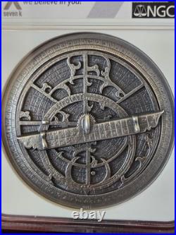 2023 NGC MS70 Cook Is. S$10 Astrolabe 2oz Antique finish Silver Coin