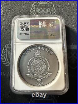 2023 NIue 2 oz Silver Antiqued with Gold Gild Odin NGC MS70 with Mintage of 500