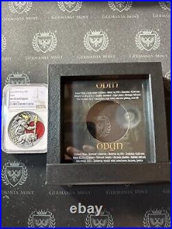 2023 NIue 2 oz Silver Antiqued with Gold Gild Odin NGC MS70 with Mintage of 500