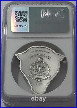 2023 Ngc $5 Niue Fierce Nature Leopard Ms70 Antiqued 2 Ounce. 999 Fine Silver