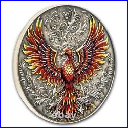 2023 Niue 1 oz Silver Antique Phoenix (High Relief) with Box & COA