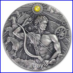 2023 Niue 2 oz Antique Silver Greek Titans Helios SKU#285340