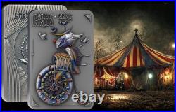 2023 Niue 2 oz Colored Antique Silver Coin Pastel Circus Rising OGP