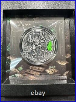 2023 Niue 2 oz Silver Antique Dwarf (with Box & COA)