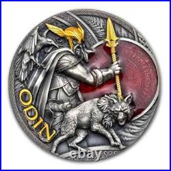2023 Niue 2 oz Silver Antique Odin (with Box & COA). 999 high relief LOT#A021
