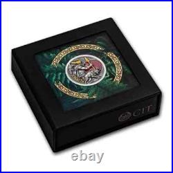 2023 Niue 2 oz Silver Antique Odin (with Box & COA). 999 high relief LOT#A021