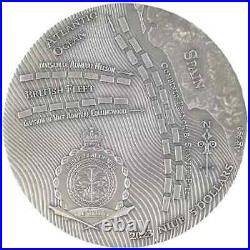 2023 Niue 2 oz Silver Antiqued Battle of Trafalgar Sea Battles Mintage of 300