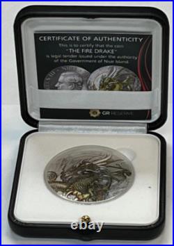 2023 Niue 50 gram The Fire Drake Antique Finish silver coin