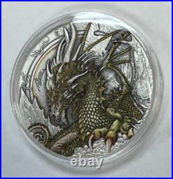2023 Niue 50 gram The Fire Drake Antique Finish silver coin