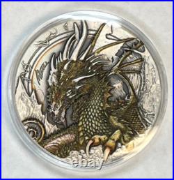 2023 Niue 50 gram The Fire Drake Antique Finish silver coin